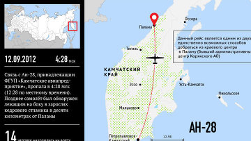 Крушение самолета Ан-28 на Камчатке